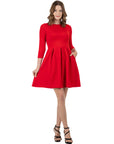 Perfect Long Sleeve Fit and Flare Pocket Dress For Women