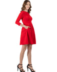 Perfect Long Sleeve Fit and Flare Pocket Dress For Women