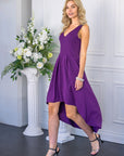 Womens Sleeveless Fit N Flare High Low Dress