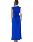 V Neck Sleeveless Maxi Dress with Belt
