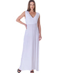 V Neck Sleeveless Maxi Dress with Belt