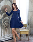 Classic Long Sleeve Flared Mini Dress