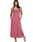 Scoop Neck Sleeveless Maxi Dress with Pockets