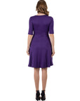 A Line Knee Length Dress with Elbow Length Sleeves