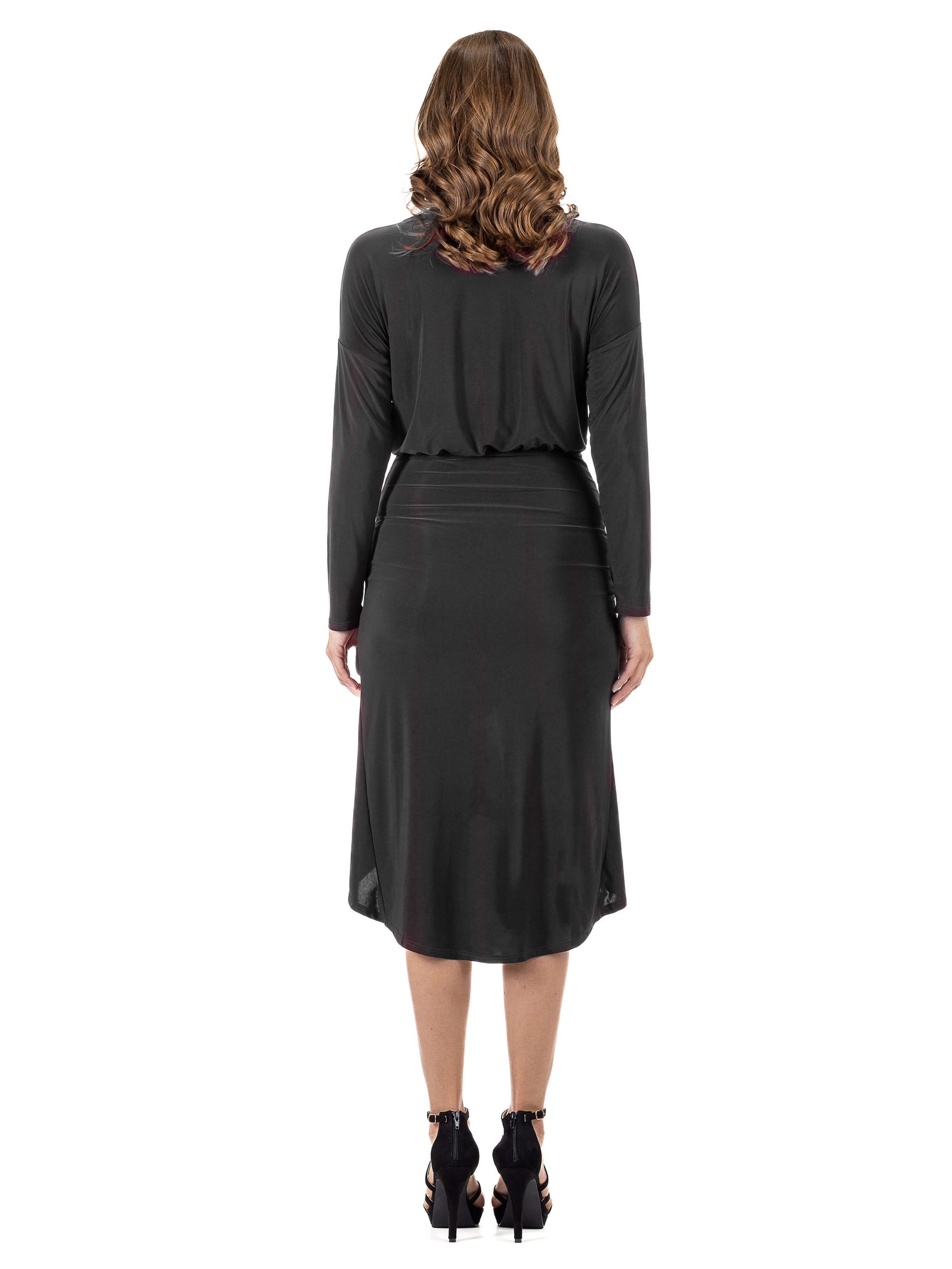 Long Sleeve Dressy Tulip Skirt Knee Length Dress