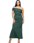 Formal One Shoulder Rouched Mermaid Maxi Dress