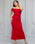Formal One Shoulder Rouched Mermaid Maxi Dress