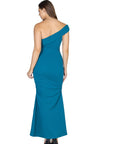 Formal One Shoulder Rouched Mermaid Maxi Dress