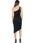 Womens One Shoulder Ruched Bodycon Dress