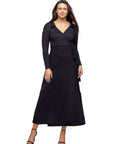 Comfortable Collared Wrap Maxi Dress