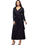 Comfortable Collared Wrap Maxi Dress