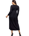 Long Sleeve Empire Waist Pocket Maxi Dress