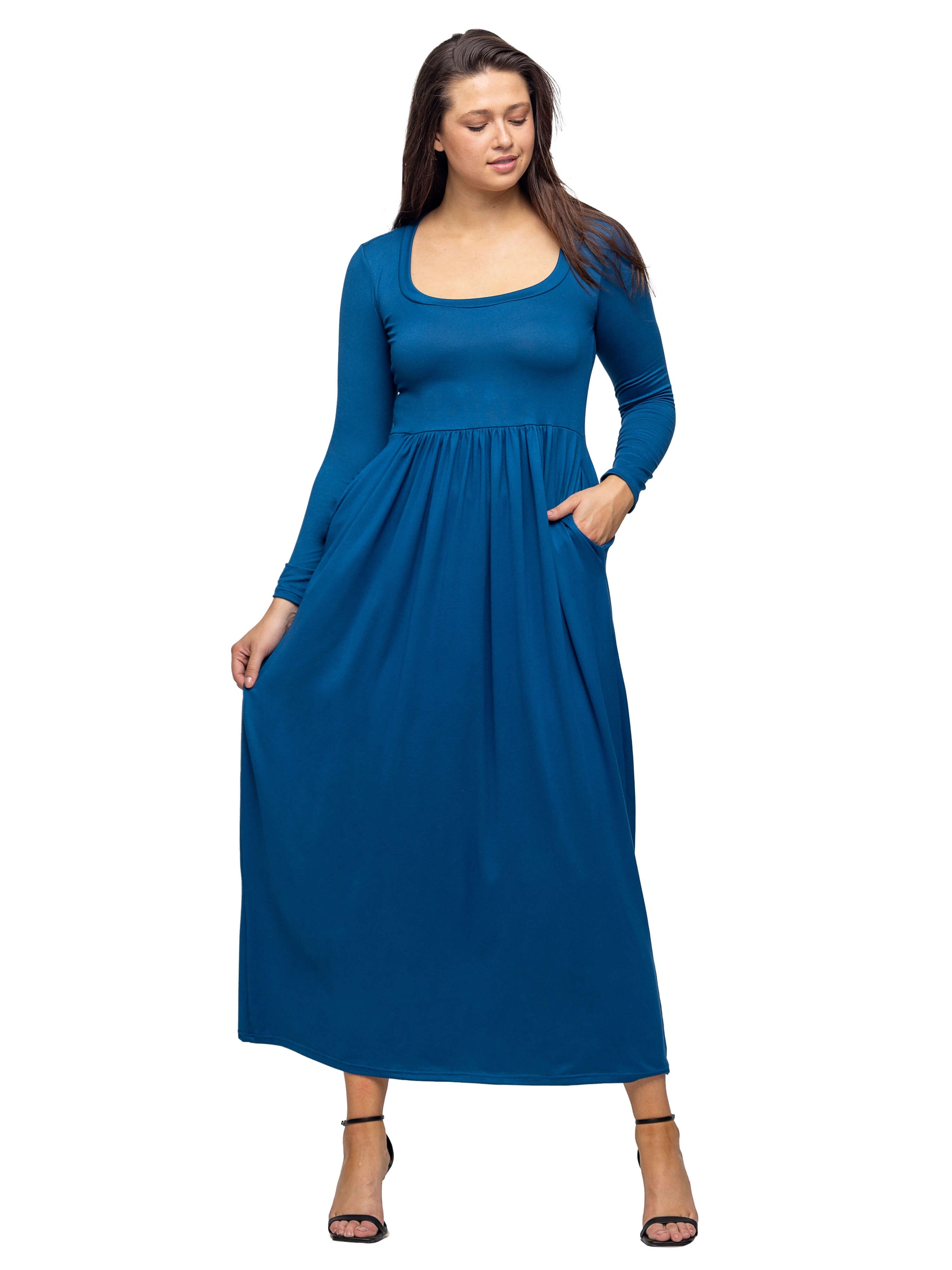 Long sleeve empire waist dress hot sale