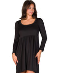 Long Sleeve Babydoll Knee Length Dress