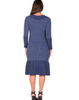 Ribbed Knit Long Sleeve Split Hem Sweater Dress