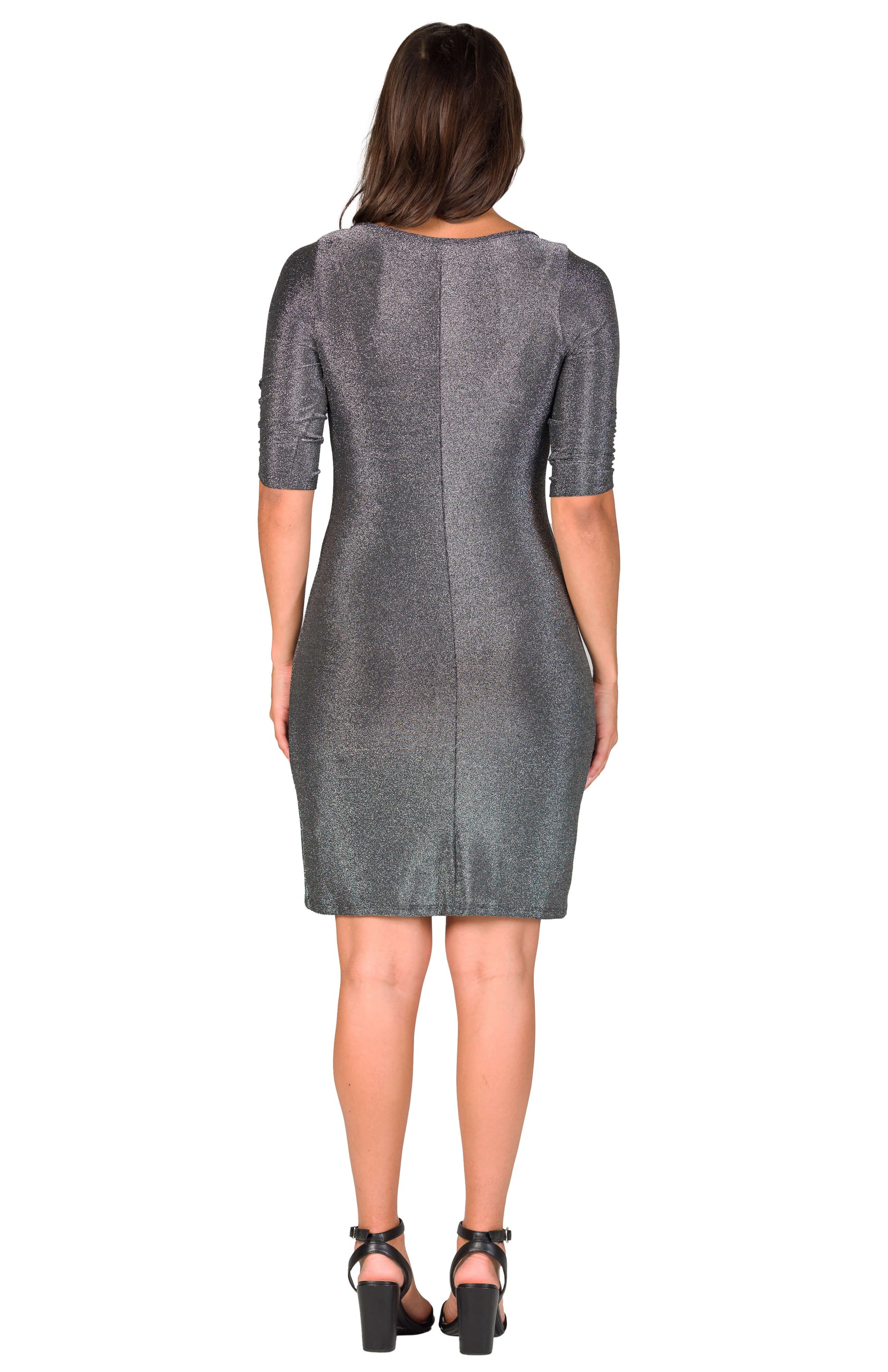 Elbow Length Sleeve Shimmer Bodycon Mini Party Dress