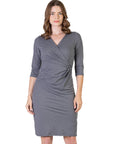 Draped in Style Knee Length V Neck Wrap Dress