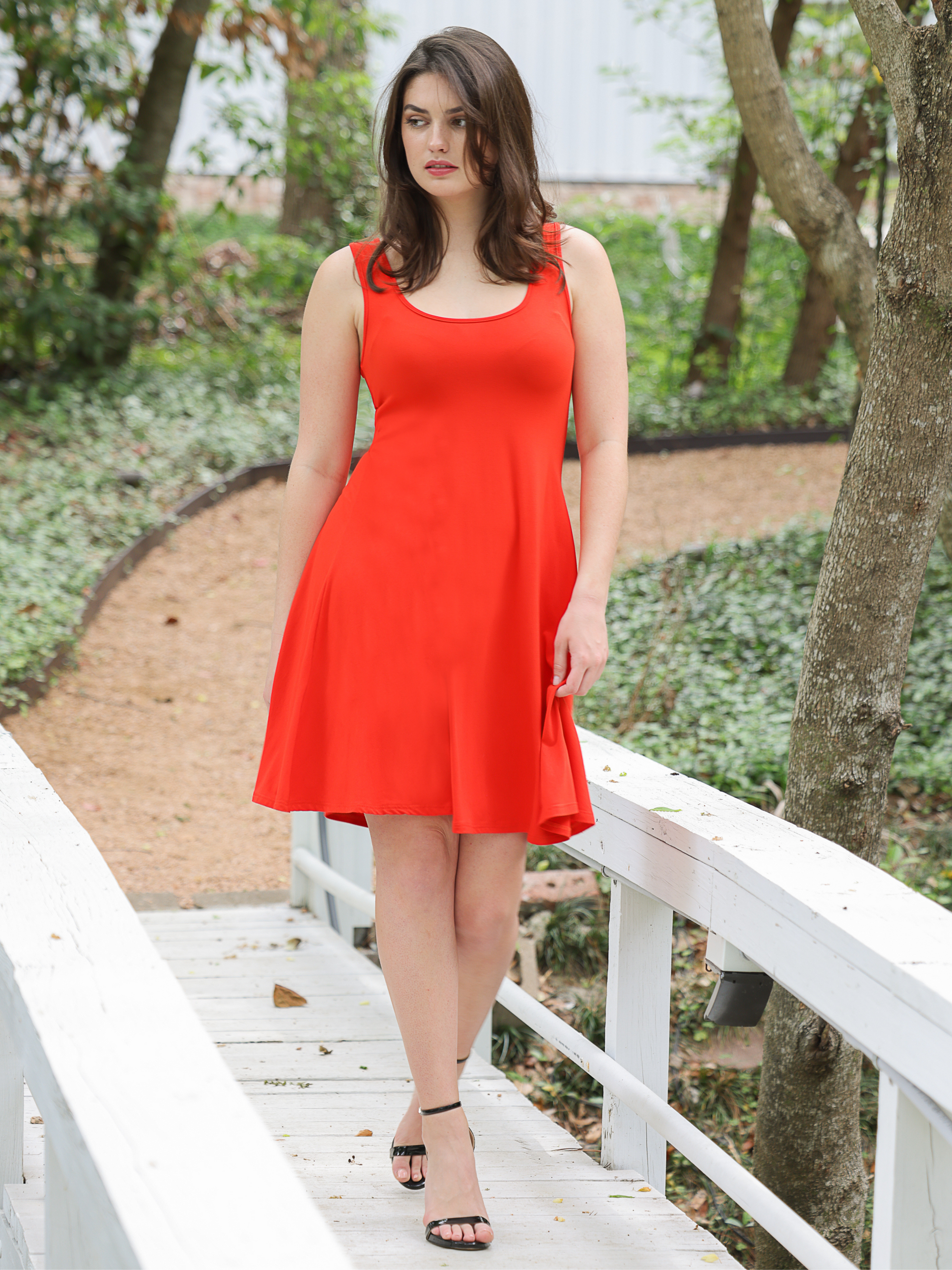 Sleeveless A Line Fit and Flare Skater Dress