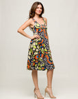 24seven Comfort Apparel Womens Butterfly Print Sleeveless Knee Length Tank Swing Dress