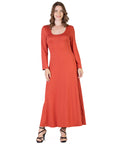 Womens Long Sleeve Maxi Dress