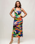 24seven Comfort Apparel Multicolor Womens Razorback Tank Casual Maxi Dress