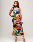 24seven Comfort Apparel Multicolor Womens Razorback Tank Casual Maxi Dress