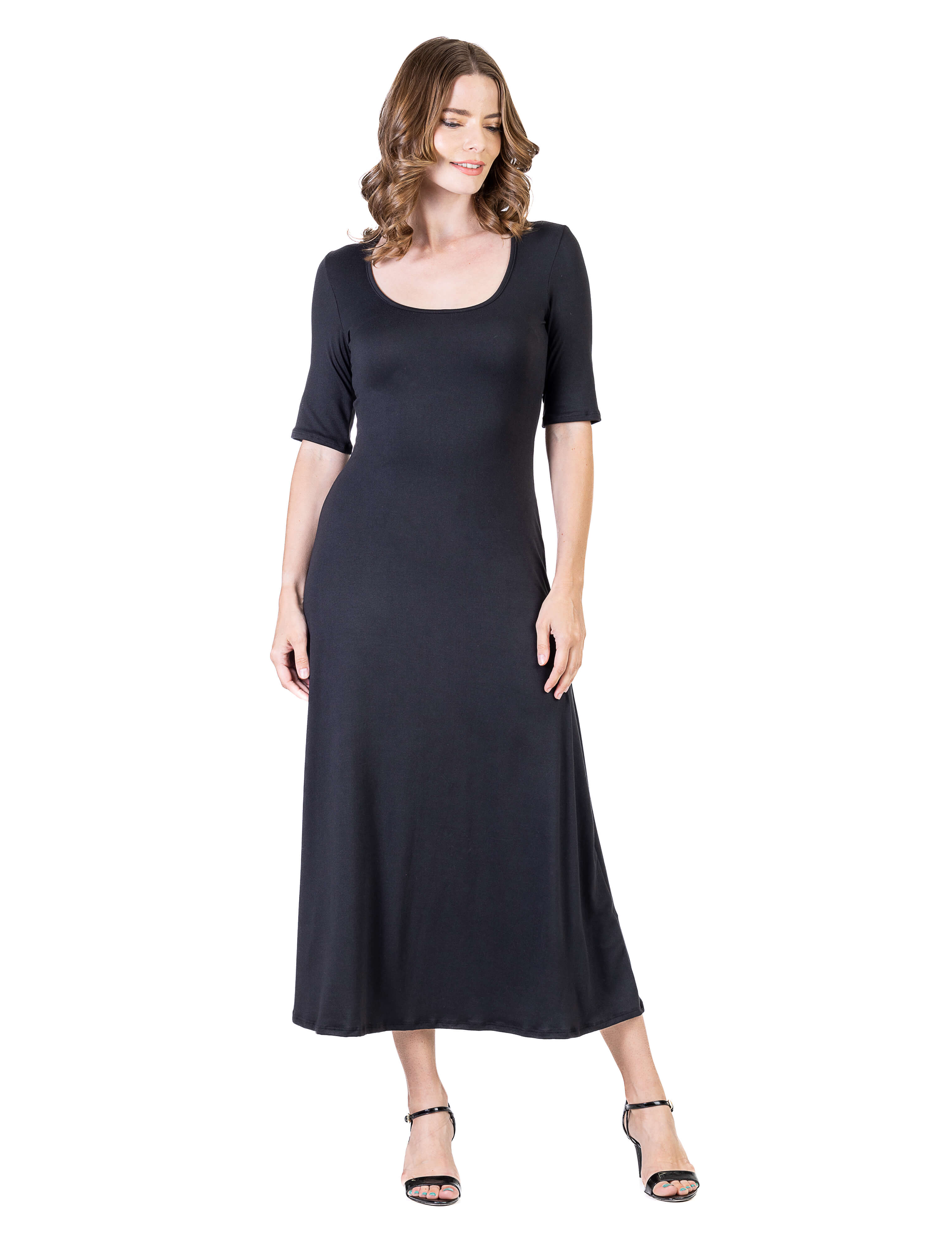 V-Neck Long Sleeve Plus Size Maxi Dress – 24seven Comfort Apparel