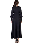 V-Neck Long Sleeve Maxi Dress