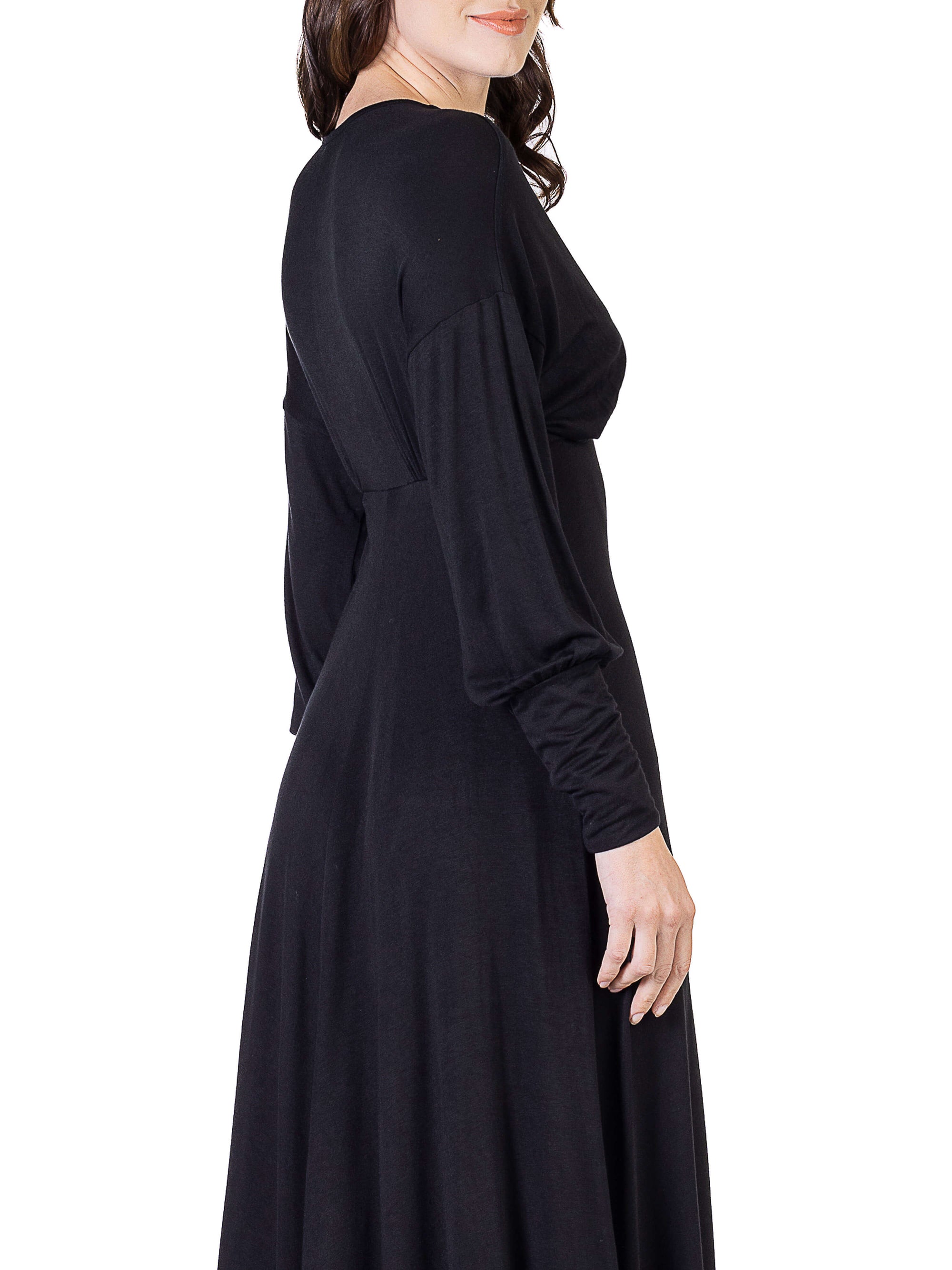 V-Neck Long Sleeve Maxi Dress