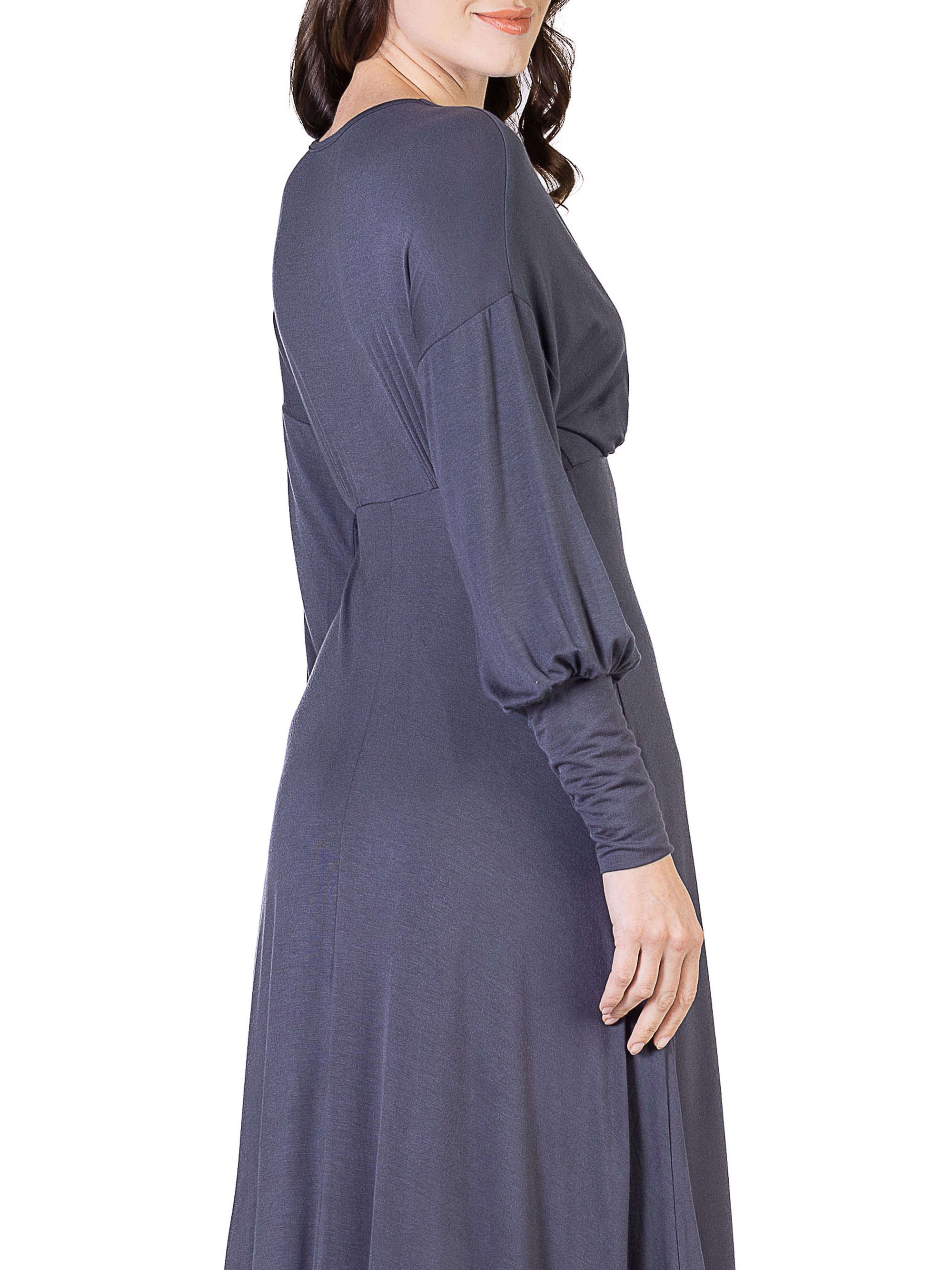 V-Neck Long Sleeve Maxi Dress