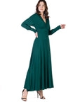 V-Neck Long Sleeve Maxi Dress