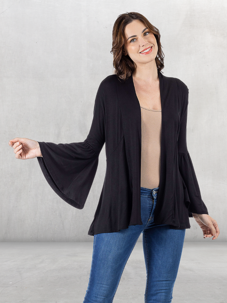 Bell sleeve long clearance cardigan