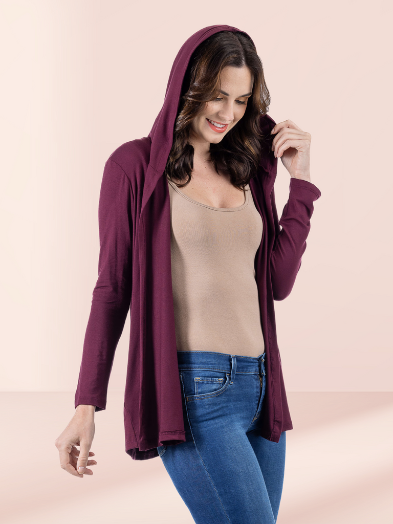 Womens lightweight hooded sales cardigan