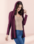 Open Front Lightweight Hooded Cardigan