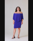 Convertible Bodycon Plus Size Mini Dress Ruffled Sleeve