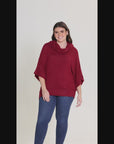 Plus Size Cowl Neck Dolman Sleeve Sweater Top