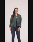 Single Button Front Long Sleeve Womens Cardigan