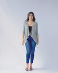 Elbow Length Sleeve Open Cardigan