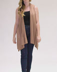 Draped Open Front Sleeveless Cardigan Vest