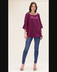 Bell Sleeve Loose Fit Tunic Top