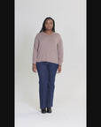 Relaxed Plus Size Fit Ribbed Knit V Neck Sweater Top