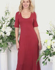 Womens Casual Maxi Dress With Sleeves