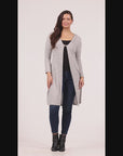 Knee Length Long Sleeve Hooded Womens Cardigan Shrug