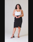 Elastic Waist Knee Length Tulip Plus Size Pencil Skirt