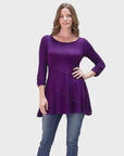 Ruched Sleeve Swing Tunic Top