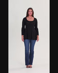 Long Bell Sleeve Flared Tunic Top