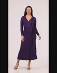 Comfortable Collared Wrap Maxi Dress