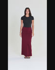 Versatile Side Slit Elastic Waist Maxi Skirt