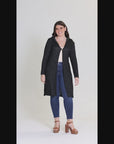 Plus Size Knee Length Long Sleeve Hooded Womens Cardigan Shrug