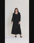Plus Size Long Sleeve Scoop Neck Shimmery Fabric Maxi Dress